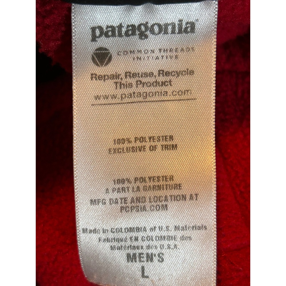 Patagonia Synchilla Men's Large Full Zip Fleece Jacket Red Midweight (46" Chest) - Picture 8 of 14